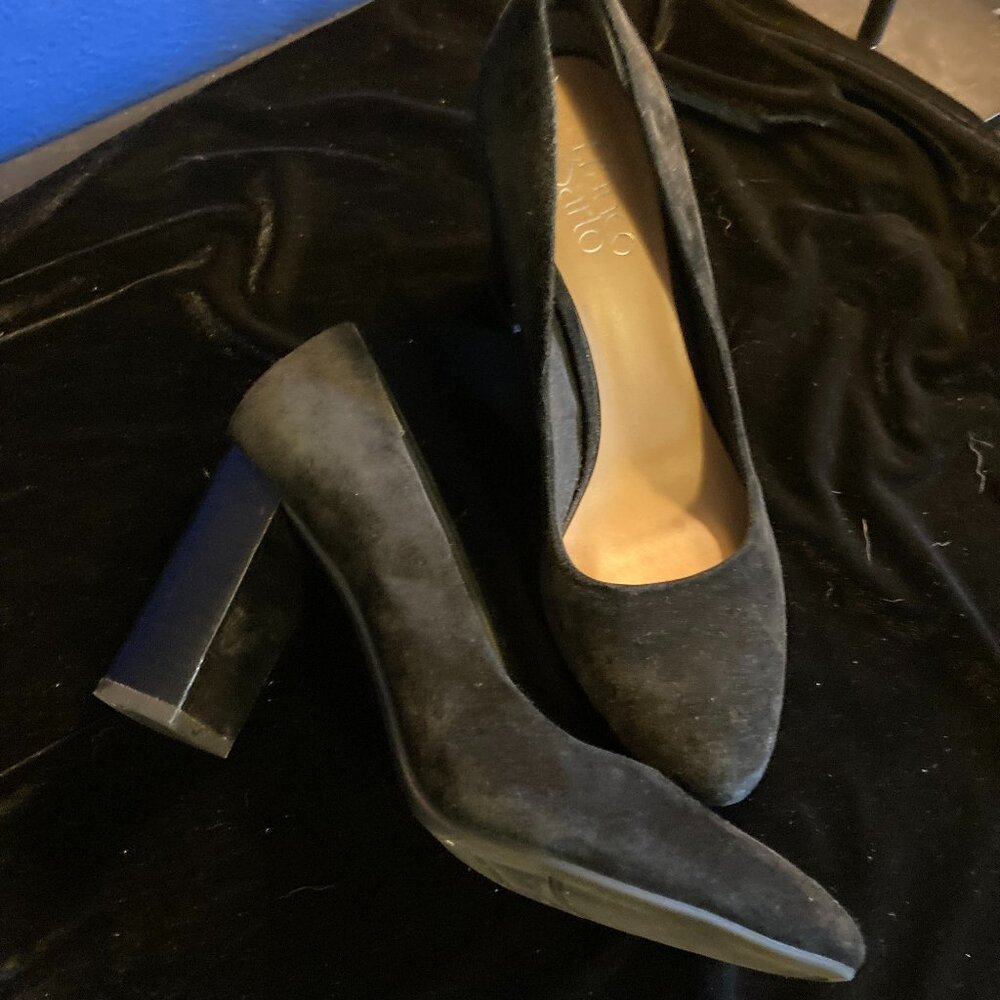 Franco Sarto Women's Black Suede Leather Pumps